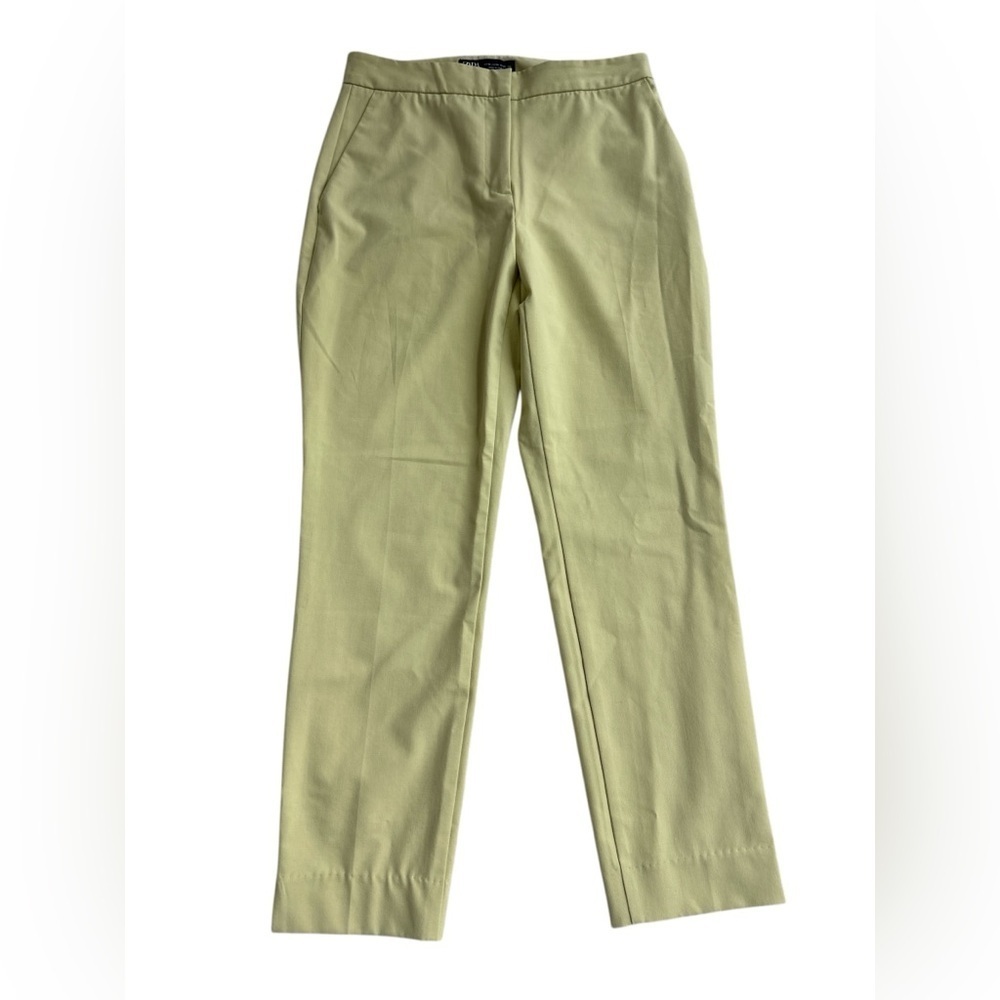 Zara High Waist Tapered Leg Pants in Lime Green - Picture 3 of 10